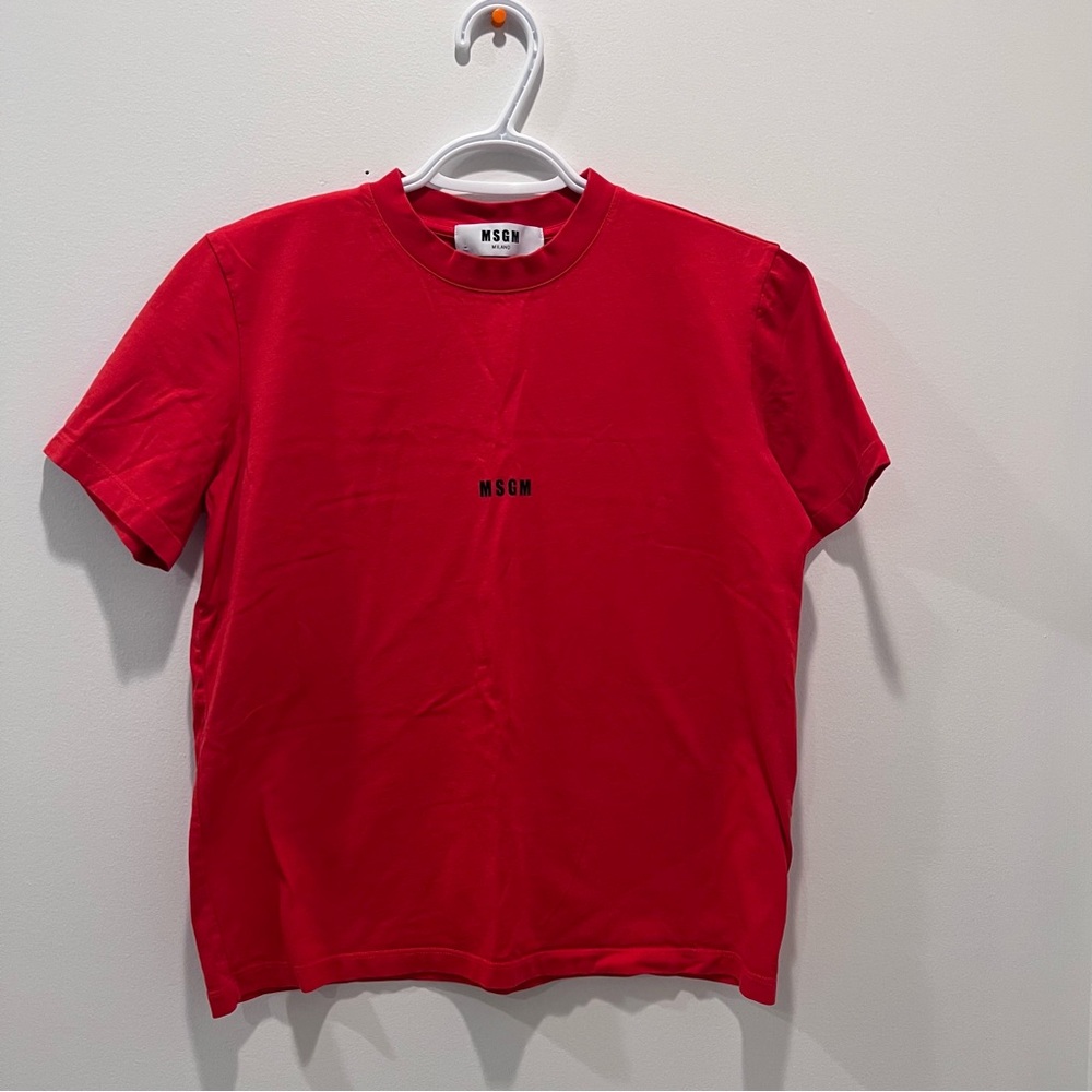 MSGM Bold Red Short Sleeve Tee